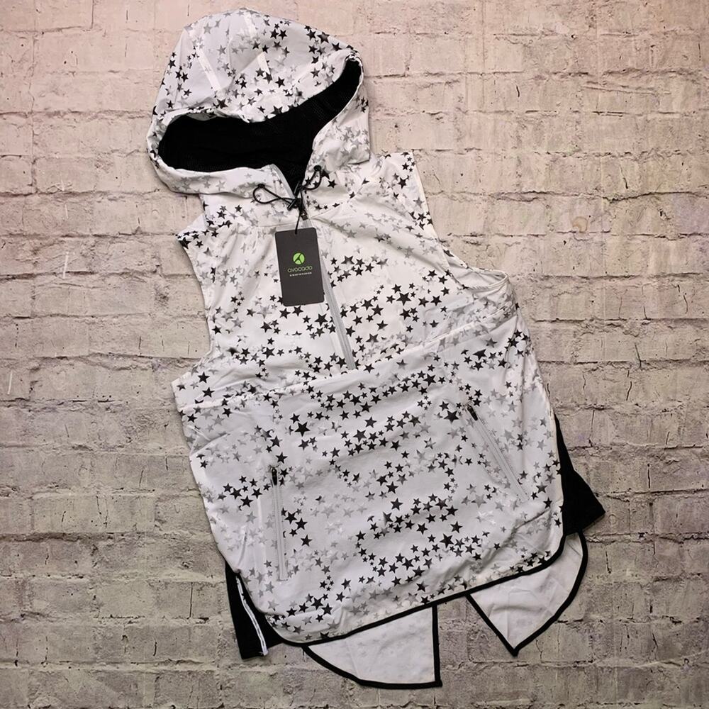 Avocado activewear Pullover Vest, Black and White Stars
